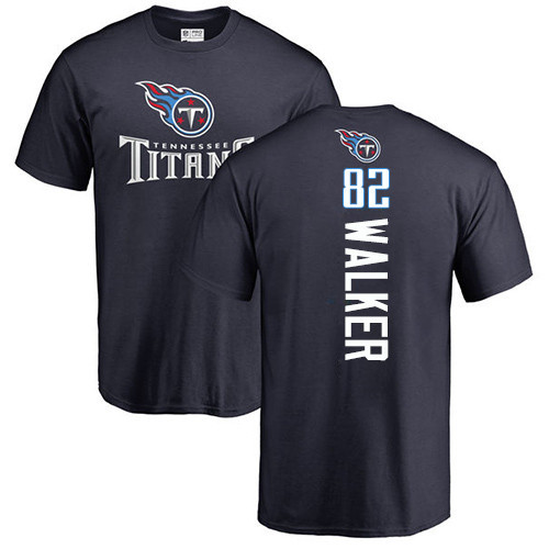 Tennessee Titans Men Navy Blue Delanie Walker Backer NFL Football #82 T Shirt->tennessee titans->NFL Jersey